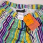 ETRO SWIM TRUNKS $350 TEAL/PURPLE STRIPE LOGO BEACHWEAR SWIM SHORT SM 48e NEW