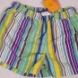 ETRO SWIM TRUNKS $350 TEAL/PURPLE STRIPE LOGO BEACHWEAR SWIM SHORT SM 48e NEW