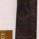 GUCCI TIE $395 DARK BROWN LOGO LADY TATTOO PAINTED LEATHER NECK TIE NEW