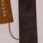 GUCCI TIE $395 DARK BROWN LOGO LADY TATTOO PAINTED LEATHER NECK TIE NEW