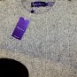 RALPH LAUREN PURPLE LABEL SWEATER $1795 GRAY 100%CASHMERE BUTTON NECK M 50 NEW