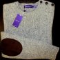 RALPH LAUREN PURPLE LABEL SWEATER $1795 GRAY 100%CASHMERE BUTTON NECK M 50 NEW