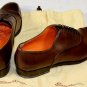 SANTONI SHOES $990 DARK BROWN CALF CAPTOE HANDMADE GOODYEAR OXFORDS 12 45 NEW
