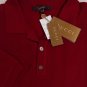 GUCCI POLO $735 RED WOVEN FRONT WOOL COUTURE 3-BTN LOGO POLO SHIRT XL 54e NEW