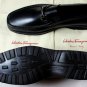 SALVATORE FERRAGAMO SHOES $590 BLACK LOGO GANCINI VAMP LOAFER 10EEE 43e NEW