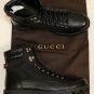 GUCCI SHOES $765 BLACK LOGO GUCCISSIMA CHUNKY SOLE LEATHER HIKING BOOT 9 42e NEW