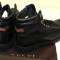 GUCCI SHOES $765 BLACK LOGO GUCCISSIMA CHUNKY SOLE LEATHER HIKING BOOT 9 42e NEW