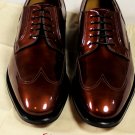 SALVATORE FERRAGAMO SHOES $940 SADDLE BROWN TRAMEZZA WINGTIP DERBY 8EEE 41e NEW