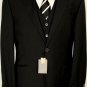 CORNELIANI SUIT $2495 BLACK WOOL/MOHAIR 2-BTN VESTED 3PC ACTUEL SUIT 42R 52 NEW