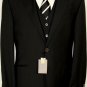 CORNELIANI SUIT $2495 BLACK WOOL/MOHAIR 2-BTN VESTED 3PC ACTUEL SUIT 42R 52 NEW
