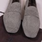 CESARE PACIOTTI SHOES $650 GRAY FLORAL PATTERN LEATHER LOGO LOAFER 10 43e NEW