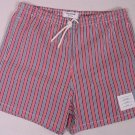 THOM BROWNE SWIMSUIT $295 RED/WHITE/BLUE STRIPE LOGO BEACHWEAR TRUNKS 32 M 2 NEW