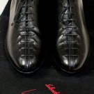 FERRAGAMO x YOHJI YAMAMOTO SHOES $590 BLACK STITCH LACED OXFORDS 7.5C 37.5eu NEW