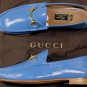 GUCCI SHOES $640 SKY BLUE PATENT HORSEBIT ORNAMENT 1953 LOAFER 10.5 43.5 NEW