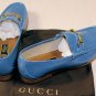 GUCCI SHOES $640 SKY BLUE PATENT HORSEBIT ORNAMENT 1953 LOAFER 10.5 43.5 NEW