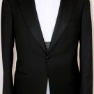 KITON SUIT $8,995 BLACK 1-BTN 100%SUPER 150's WOOL FORMAL TUXEDO 38R 48e NEW