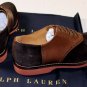 RALPH LAUREN SHOES $595 DARK BROWN DUAL GRAIN HENLEY SADDLE DERBY 10D 43e NEW