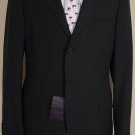 PRADA SUIT $2480 BLACK MICRO-STRIPE 85-WOOL/15-SILK 3-BTN SUIT 42R 52e NEW
