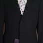 PRADA SUIT $2480 BLACK MICRO-STRIPE 85-WOOL/15-SILK 3-BTN SUIT 42R 52e NEW