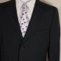 PRADA SUIT $2480 BLACK MICRO-STRIPE 85-WOOL/15-SILK 3-BTN SUIT 42R 52e NEW