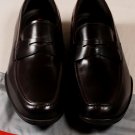 PRADA SPORT SHOES $595 DK BROWN LOGO ICONIC SOLE PENNY LOAFERS 9 42e NEW