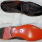 SANTONI SHOES $895 MOKA BROWN SUEDE TASSELED VAMP HANDMADE LOAFER 10.5 43.5e NEW