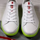 PRADA SPORT SHOES $575 WHITE/YELLOW NEON WRAP SOLE LOW PROFILE TRAINER 11 44 NEW
