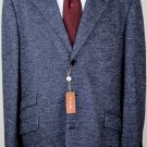 LORO PIANA COAT $2885 SMOKE BLUE WOOL/CASHMERE 3-BTN SWEATER JACKET 44R 56 NEW