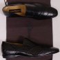 CESARE PACIOTTI SHOES $745 BLACK GLAZED LIZARD SKIN LOAFER 12 45e NEW