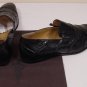 CESARE PACIOTTI SHOES $745 BLACK GLAZED LIZARD SKIN LOAFER 12 45e NEW