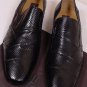 CESARE PACIOTTI SHOES $745 BLACK GLAZED LIZARD SKIN LOAFER 12 45e NEW