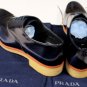 PRADA SHOES $765 DARK BLUE CAP TOE STITCHED GUM SOLED OXFORD SHOES 11 44 NEW