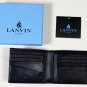 LANVIN WALLET $395 ANTHRACITE GRAINED LEATHER LOGO EMBOSSED SARTORIAL WALLET NEW
