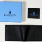 LANVIN WALLET $395 ANTHRACITE GRAINED LEATHER LOGO EMBOSSED SARTORIAL WALLET NEW