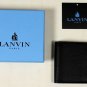 LANVIN WALLET $395 ANTHRACITE GRAINED LEATHER LOGO EMBOSSED SARTORIAL WALLET NEW