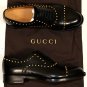 GUCCI SHOES $945 BLACK GOLD SPIKE STUD ACCENTED CAPTOE OXFORDS 10 43 NEW