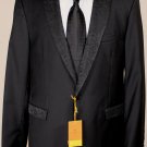 ETRO COAT $1795 BLACK 1-BTN PAISLEY ACCENTED PEAKED LAPEL BLAZER 42R 54e NEW