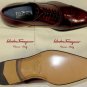 SALVATORE FERRAGAMO SHOES $650 DK RED TOE ORNAMENTED CAPTOE OXFORD 8.5E 41.5 NEW