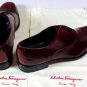SALVATORE FERRAGAMO SHOES $650 DK RED TOE ORNAMENTED CAPTOE OXFORD 8.5E 41.5 NEW