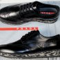 PRADA SPORT SHOES $580 BLACK WINGTIP TOE ORNAMENT CAMMO SNEAKER SOLE 10 43e NEW