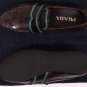 PRADA SHOES $1740 DARK BROWN CROCODILE SKIN TEAL ACCENTED VAMP LOAFER 7 40 NEW