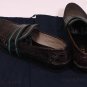 PRADA SHOES $1740 DARK BROWN CROCODILE SKIN TEAL ACCENTED VAMP LOAFER 7 40 NEW