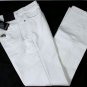 YSL RIVE GAUCHE JEANS $565 WHITE WASH LOGO POCKET FITTED LEG DENIM 38/36 54e NEW