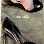 TOM FORD SHOES $810 BLACK CALFSKIN NOTCHED OPEN TOE PUMP 9.5B 39.5 NEW