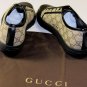 GUCCI SHOES $485 BEIGE/EBONY LOGO GUCCISSIMA SUPREME CANVAS TRAINERS 11 44e NEW