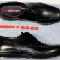 PRADA SPORT SHOES $590 BLACK ICONIC LOGO SOLE LACE UP OLD NATURAL 8.5 41.5e NEW