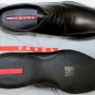 PRADA SPORT SHOES $590 BLACK ICONIC LOGO SOLE LACE UP OLD NATURAL 8.5 41.5e NEW