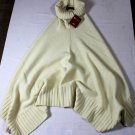 LORO PIANA SWEATER $2200 IVORY TURTLENECK CASHMERE CAPE BLANKET PANCHO SMALL NEW