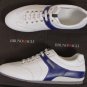 BRUNO MAGLI SHOES $445 WHITE/BLUE LOGO ORNAMENT HANDMADE DONNY TRAINER 9 42e NEW