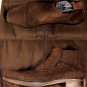 CESARE PACIOTTI SHOES $595 DARK BROWN SUEDE CAPTOE LOGO ORNAMENT BOOT  8 41e NEW